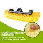 SISUPASSIE Car Wash Brush, 20FT Reach Telescopic Car Wash Brush with Long Handle, 12-Inch Soft Bristle Car Cleaning Brush with Hose Attachment for Cleaning Car, RV, Truck, Boat, Solar Panels