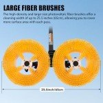 Mxmoonfree 24.5ft Solar Panel Cleaning Tool, Solar Panel Cleaning Brush and Pole Water Fed Pole Kit, Double Head Automatic Window Glass Washing Equipment, 110V-240V City Power Supply (24.5ft)