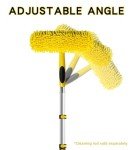 Window Squeegee and Chenille Scrubber, 2-in-1 Combo Cleaning Tools, Multi-Angle Threaded Window Cleaning Tool, Window Washing Equipment for Solar Panel and RV Windshield (Pole Sold Separately)