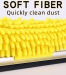 Window Squeegee and Chenille Scrubber, 2-in-1 Combo Cleaning Tools, Multi-Angle Threaded Window Cleaning Tool, Window Washing Equipment for Solar Panel and RV Windshield (Pole Sold Separately)