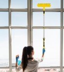 Window Squeegee and Chenille Scrubber, 2-in-1 Combo Cleaning Tools, Multi-Angle Threaded Window Cleaning Tool, Window Washing Equipment for Solar Panel and RV Windshield (Pole Sold Separately)