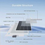 Renogy Solar Panel 200 Watt 12 Volt, High-Efficiency Monocrystalline PV Module Power Charger for RV Marine Rooftop Farm Battery and Other Off-Grid Applications, 200W, Single