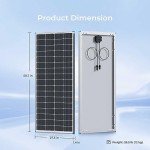 Renogy Solar Panel 200 Watt 12 Volt, High-Efficiency Monocrystalline PV Module Power Charger for RV Marine Rooftop Farm Battery and Other Off-Grid Applications, 200W, Single