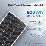 Renogy 100W 12V Solar Panel, Monocrystalline 100 Watt Solar Panel for RV, High Efficiency IP67 Waterproof PV Module for Marine Farm Battery Rooftop Outdoor Trip, Power Kits & Ecosystem