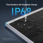 Renogy Bifacial 115 Watt 12 Volt Solar Panel Monocrystalline Rigid High-Efficiency PV Module Power Charger for RV Marine Rooftop Farm Battery and Other Off-Grid Applications