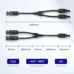 Renogy Solar Connectors Parallel Adapter Cable MMF+FFM, Upgrade-1 Pair Y Branch, Black