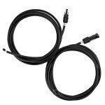Renogy 10Ft 10AWG Solar Adaptor Wire Extension Cables with Female and Male Connector, 1 Pair, Black