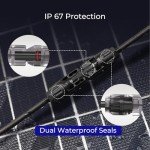 Renogy Solar Connectors Parallel Adapter Cable MMF+FFM, Upgrade-1 Pair Y Branch, Black