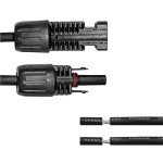 Renogy 10Ft 10AWG Solar Adaptor Wire Extension Cables with Female and Male Connector, 1 Pair, Black