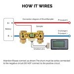 Renogy 500A Battery Monitor with Shunt, High and Low Voltage Programmable Alarm, Range 10V-120V up to 500A, 20ft Shielded Cable, Compatible 12V Lithium Sealed, Gel, Flooded Batteries,Black
