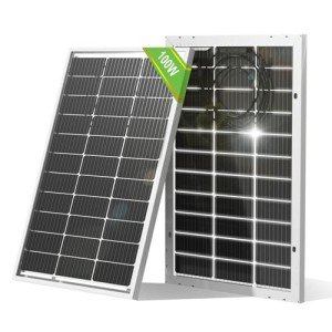 ECO-WORTHY Bifacial 100 Watt 12 Volt Solar Panel Monocrystalline Rigid High-Efficiency PV Module Power Charger for Sunsheds, Canopies, RVs, Farms and Other Off-Grid Applications
