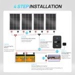 ECO-Worthy 1.6KWH Complete Solar Panel Kit 400W 12V for RV Off Grid: 4 * 100W Solar Panel + 40A MPPT Controller + 2 * 12V 100Ah Lithium Battery + Upgraded 2000W Power Inverter + Bluetooth Module