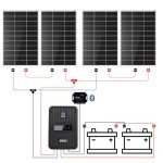 ECO-WORTHY 400 Watt 12 Volt Premium Solar Panel Kit :4pcs 100W Solar Panel+ 40A MPPT Charge Controller+ Bluetooth Module+ Mounting Z Brackets, 400W 12V Solar Power Off Grid System for Home, RV, Boat.