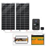 ECO-WORTHY 1.6KWH Complete Solar Panel Kit 400W 12V for RV Home Off Grid Yard: 195W Solar Panels*2 + 1000W Solar Inverter+12V 100Ah Lithium Battery+ 40A MPPT Charge Controller + Bluetooth Module