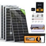 [PRO] ECO-WORTHY 3.58KWH 800W Solar Panel Kit For Home Off Grid Complete System : 4PCS Bifacial 195w Solar Panels + 1PC 2000w Solar Inverter + 1PC 60A MPPT Controller + 1PC 12.8V 280AH Lithium Battery