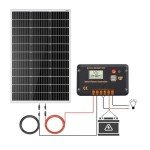 ECO-WORTHY 100 Watt 12 Volt Solar Panel Kit for RV Battery Boat Trailer Cabin Garden Shed Home: 100W Solar Panel+30A PWM Charge Controller+ Tray Cable + Z Mounting Brackets