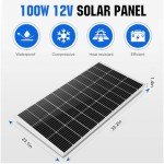 ECO-WORTHY 100 Watt 12 Volt Solar Panel Kit for RV Battery Boat Trailer Cabin Garden Shed Home: 100W Solar Panel+30A PWM Charge Controller+ Tray Cable + Z Mounting Brackets