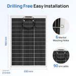 ECO-WORTHY Waterproof Monocrystalline Lightweight Solar Panel 2pcs 130 Watt (260W) Flexible Solar Panels for RV,Curved Surfaces,Roofs,Cabin,Boats