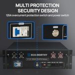 ECO-WORTHY Home Off-Grid Solar Power System: 10KW 120V/240V Output+ 15.36kWh Lithium Battery (3 * 48V100Ah)+ 4920W Solar Panel (12 * 410W)，Complete Hybrid Solar Kit Plug and Play