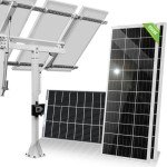 ECO-WORTHY 600W Solar Panel Tracker System: 3pcs Bifacial 195W Monocrystalline Solar Panels, Single-Axis Solar Tracking Kit with Tracker Controller for Shed Farm Yard Hut Field and Any Off-Grid