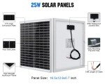 ECO-WORTHY 25W Solar Monocrystalline Waterproof Panel+12V 10Ah LiFePO4 Battery