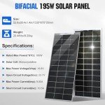 ECO-WORTHY 1200W 4.68KWH Off-Grid Solar Panel System for RVs, Sheds, Cabins and Home:6pcs 195W Bificial Solar Panels+2pcs 12.8V 280Ah Lithium Battery+24V 3000W Solar Hybrid Inverter