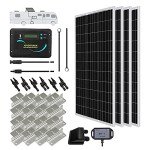 Renogy 400 Watts 12 Volts Monocrystalline Solar RV Kit Off-Grid Kit with Adventurer 30A PWM LCD Charge Controller+ Mounting Brackets+ Male and Female Connectors+Solar Cables+Cable Entry housing