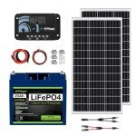 ExpertPower 200W 12V Solar Power Kit | 12V 20Ah LiFePO4 Lithium Battery | 200W Mono Rigid Solar Panels, 20A PWM Solar Charge Controller | RV, Trailer, Camper, Marine, Off Grid, Solar Projects