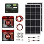 ECI Power 200W 12V Solar Power Kit | 2 x 12V 20Ah LiFePO4 Lithium Batteries | 200W Mono Rigid Solar Panels, 20A MPPT Solar Charge Controller | RV, Trailer, Camper, Marine, Off Grid, Solar Projects