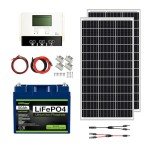 ExpertPower 200W 12V Solar Panel Kit | 12V 50Ah LiFePO4 Lithium Batteries | 200W Mono Rigid Solar Panels, 30A PWM Solar Charge Controller | RV, Trailer, Camper, Marine, Off Grid, Solar Projects