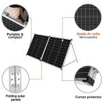 DOKIO Solar Suitcase 200W Portable Foldable Solar Panel 18v Monocrystalline with Controller to Charge 12 Volts Batteries (All Lead/Acid Types: Vented AGM Gel) RV Camping Marine