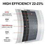 DOKIO Flexible Solar Panel 4x100w(400w) Semi-Flexible Bendable 12V Monocrystalline Off-Grid for RV Boat Cabin Van Car and Caravan RV Boat Camper