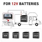 DOKIO Solar Suitcase 200W Portable Foldable Solar Panel 18v Monocrystalline with Controller to Charge 12 Volts Batteries (All Lead/Acid Types: Vented AGM Gel) RV Camping Marine