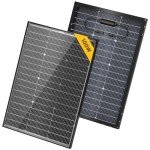 BougeRV 24V N-Type 16BB 100W Bifacial Solar Panel, 24V 100 Watt Solar Panel, for RV Camping Boat Marine Log Cabin Roof, Black Frame (1PCS)