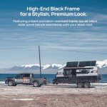 BougeRV 24V N-Type 16BB 100W Bifacial Solar Panel, 24V 100 Watt Solar Panel, for RV Camping Boat Marine Log Cabin Roof, Black Frame (1PCS)