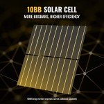 BougeRV Bifacial 400 Watts 10BB Mono Solar Panel, All Black Frame Monocrystalline Technology Work with 12/24 Volts Charger for RV Camping Home Boat Marine Off-Grid, 67.9 x 44.6 x 1.4 in (1 PCS)