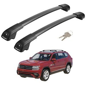 BougeRV Lockable Roof Rack Cross Bars Compatible with Volkswagen VW Atlas 2017-2025 Aluminum Anti-Rust Crossbars for Roof Cargo Carrier Bag Kayak Canoe Bike Luggage Snowboard, Black