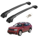 BougeRV Lockable Roof Rack Cross Bars Compatible with Volkswagen VW Atlas 2017-2025 Aluminum Anti-Rust Crossbars for Roof Cargo Carrier Bag Kayak Canoe Bike Luggage Snowboard, Black