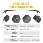 BougeRV Lockable Roof Rack Cross Bars Compatible with Volkswagen VW Atlas 2017-2025 Aluminum Anti-Rust Crossbars for Roof Cargo Carrier Bag Kayak Canoe Bike Luggage Snowboard, Black