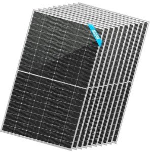 SUNGOLDPOWER 10PCS 460W Bifacial PERC Solar Panels Monocrystalline, High Efficiency Solar Panel for Charging Station,Rooftop, Household, Marine, RV, On/Off Grid Solar system (10pcs 460W Bifacia Panel)