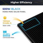 SUNGOLDPOWER 4PCS 500 Watt Monocrystalline Solar Panel UL61730 11BB Grade A Cell,Black,IP68, for 12V/24V/48VdcRV,Home,Farms,Parking Lot,Marine,on/Off-Grid System(2000W)