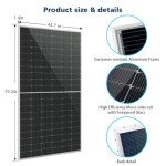 SUNGOLDPOWER 2PCS 460W Bifacial PERC Solar Panels Monocrystalline, High Efficiency Solar Panel for Charging Station,Rooftop, Household, Marine, RV, On/Off Grid Solar System (2pcs 460W Bifacial Panel)