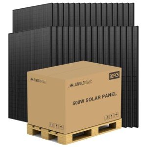 SUNGOLDPOWER 500W 32PCS Monocrystalline Solar Panel UL 61730 11BB Grade A Cell,Black,IP68, for 12V/24V/48Vdc RV,Home,Farms,Parking Lot,Marine,on/Off-Grid System(16000W)