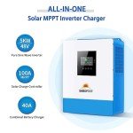 5000W DC 48V Pure Sine Wave Solar Inverter,100A MPPT Solar Charger and 40A AC Battery Charger, 120V AC Output Solar Inverter Charger Manufactured by SunGoldPowerCo.,Ltd (Support Parallel)