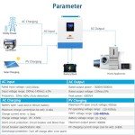 SUNGOLDPOWER 3000W 24V Solar Inverter All in One, 120Vac AC Input,120Vac AC Output Pure Sine Wave, 80A MPPT Solar Charger and 40A AC Battery Charger for Lithium SLD FLD Batteries in Off Grid System