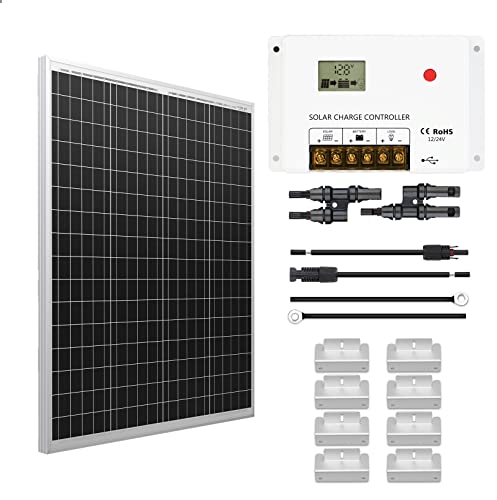 HQST 100W Solar Panel Kit with Charge Controller