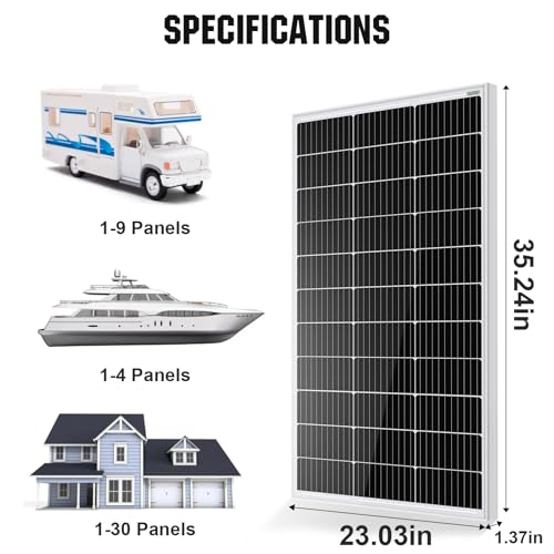 ECO-WORTHY 2-Pack 100W Monocrystalline Solar Panels