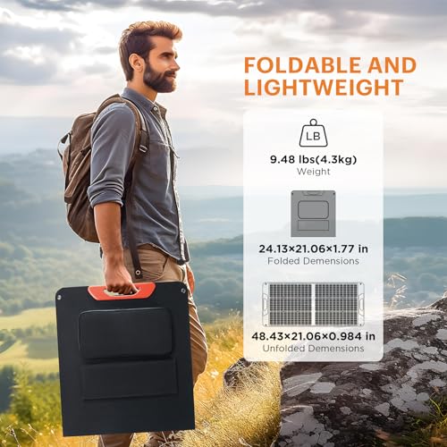 100W Portable Monocrystalline Solar Panel Charger