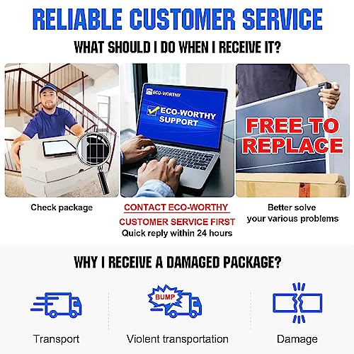 ECO-WORTHY 2-Pack 100W Monocrystalline Solar Panels