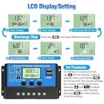 30A Solar Charge Controller with Adjustable LCD Display